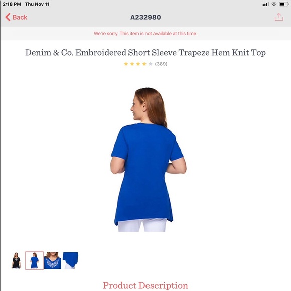 Denim & Co. NWOT Short Sleeve Tee - Picture 4 of 6